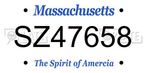 SZ47658 Massachusetts License Plate