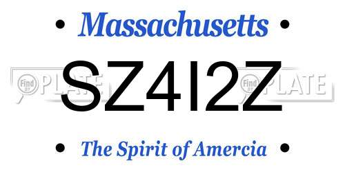 SZ4I2Z Massachusetts License Plate
