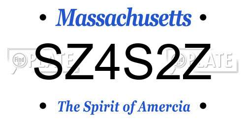 SZ4S2Z Massachusetts License Plate