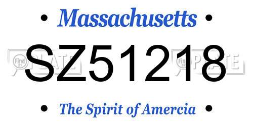 SZ51218 Massachusetts License Plate