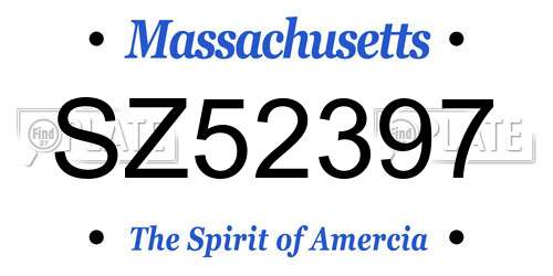 SZ52397 Massachusetts License Plate