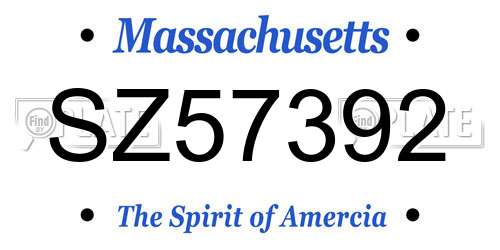 SZ57392 Massachusetts License Plate