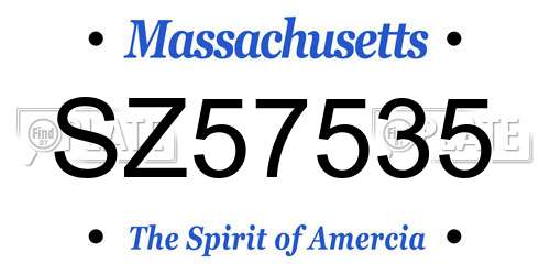 SZ57535 Massachusetts License Plate