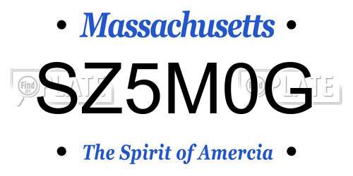 SZ5M0G Massachusetts License Plate