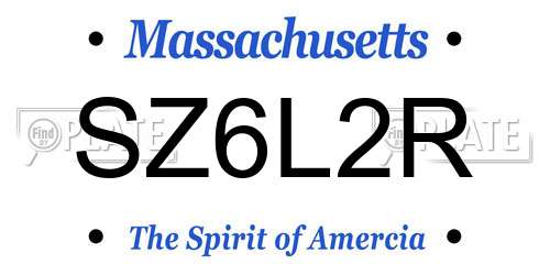 SZ6L2R Massachusetts License Plate
