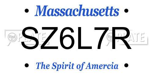 SZ6L7R Massachusetts License Plate