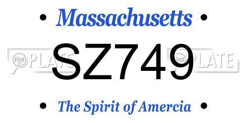 SZ749 Massachusetts License Plate
