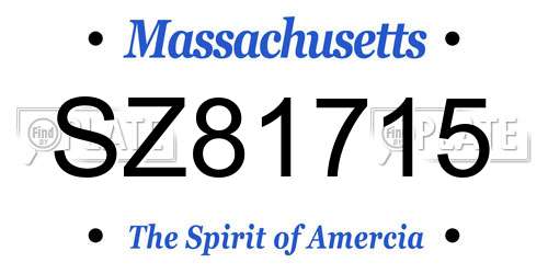 SZ81715 Massachusetts License Plate