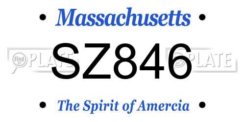 SZ846 Massachusetts License Plate