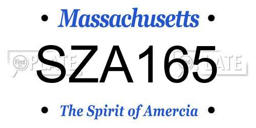 SZA165 Massachusetts License Plate