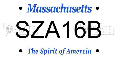 SZA16B Massachusetts License Plate