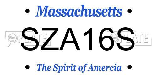 SZA16S Massachusetts License Plate