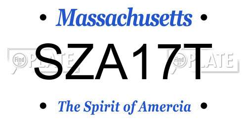 SZA17T Massachusetts License Plate