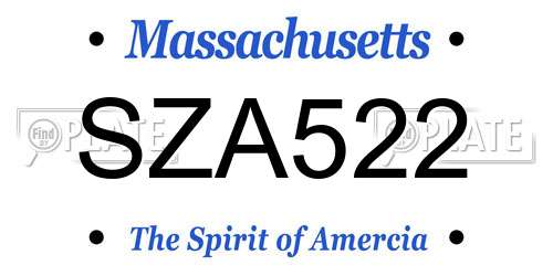SZA522 Massachusetts License Plate