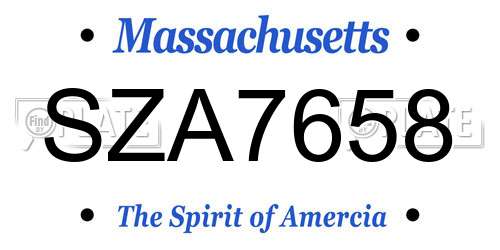 SZA7658 Massachusetts License Plate