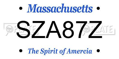 SZA87Z Massachusetts License Plate