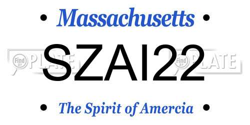 SZAI22 Massachusetts License Plate