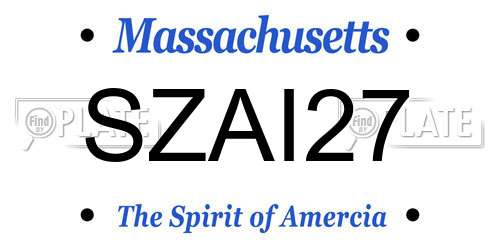 SZAI27 Massachusetts License Plate