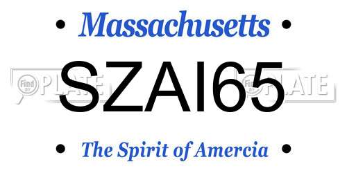 SZAI65 Massachusetts License Plate