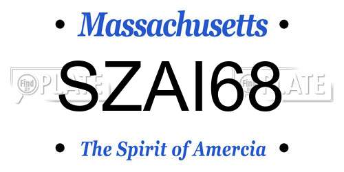 SZAI68 Massachusetts License Plate