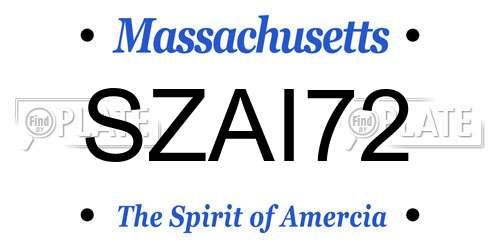 SZAI72 Massachusetts License Plate
