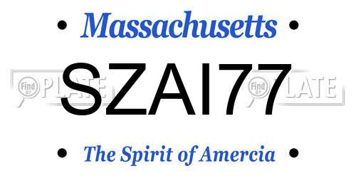SZAI77 Massachusetts License Plate