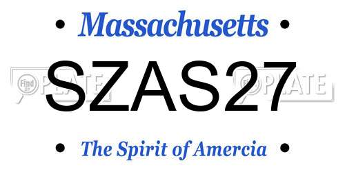 SZAS27 Massachusetts License Plate