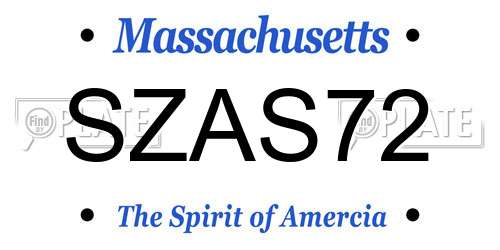 SZAS72 Massachusetts License Plate