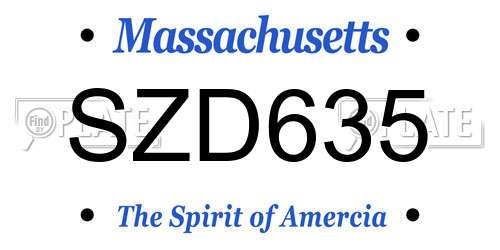 SZD635 Massachusetts License Plate