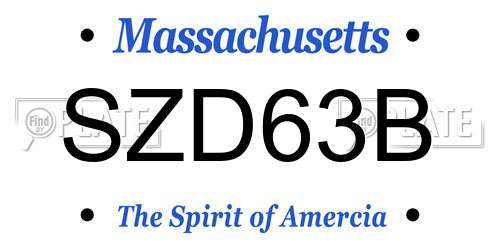 SZD63B Massachusetts License Plate