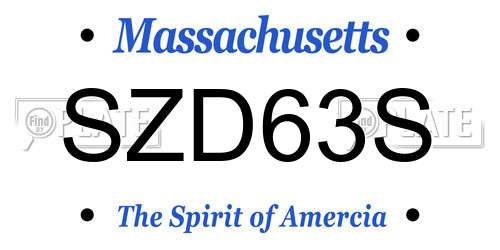 SZD63S Massachusetts License Plate