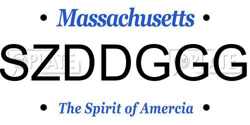 SZDDGGG Massachusetts License Plate