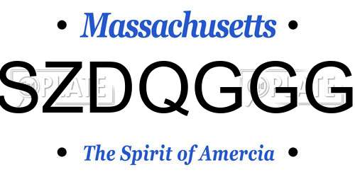 SZDQGGG Massachusetts License Plate