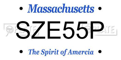 SZE55P Massachusetts License Plate