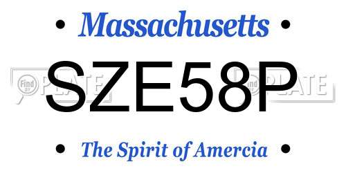 SZE58P Massachusetts License Plate