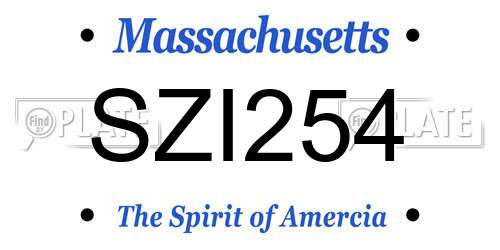 SZI254 Massachusetts License Plate