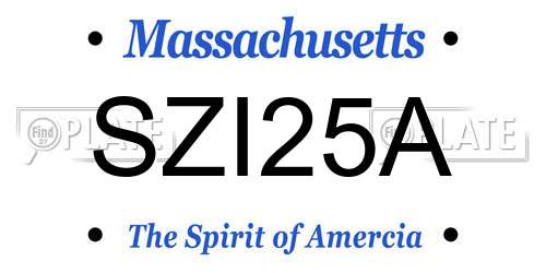SZI25A Massachusetts License Plate