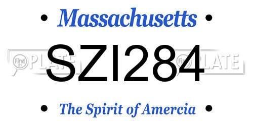 SZI284 Massachusetts License Plate