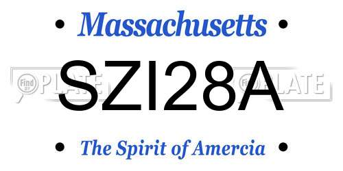 SZI28A Massachusetts License Plate
