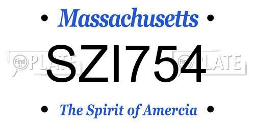 SZI754 Massachusetts License Plate