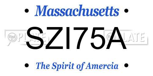 SZI75A Massachusetts License Plate