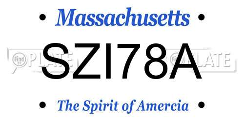 SZI78A Massachusetts License Plate