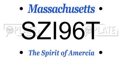 SZI96T Massachusetts License Plate