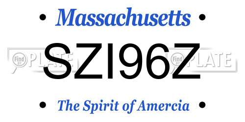SZI96Z Massachusetts License Plate