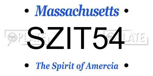 SZIT54 Massachusetts License Plate