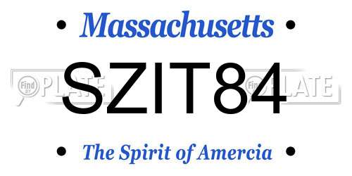 SZIT84 Massachusetts License Plate