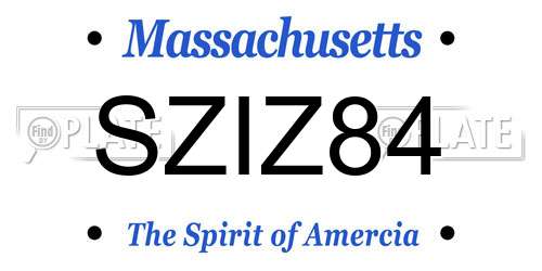 SZIZ84 Massachusetts License Plate