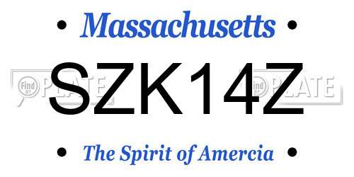 SZK14Z Massachusetts License Plate