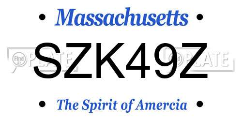 SZK49Z Massachusetts License Plate
