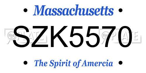 SZK5570 Massachusetts License Plate